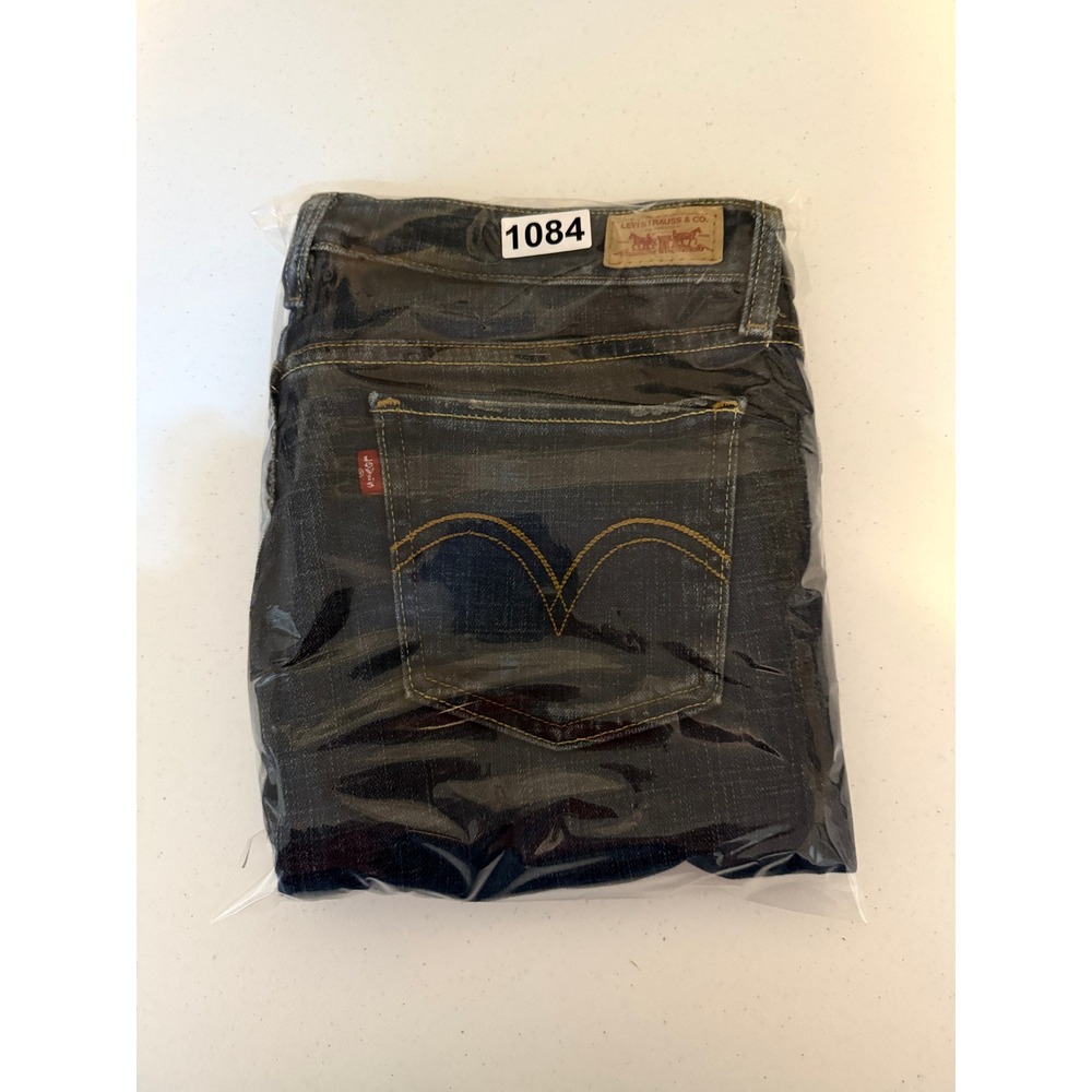 Levi's 518 Superlow Bootcut Jeans Women 7 Short Blue Low Rise Stretch - Picture 4 of 10